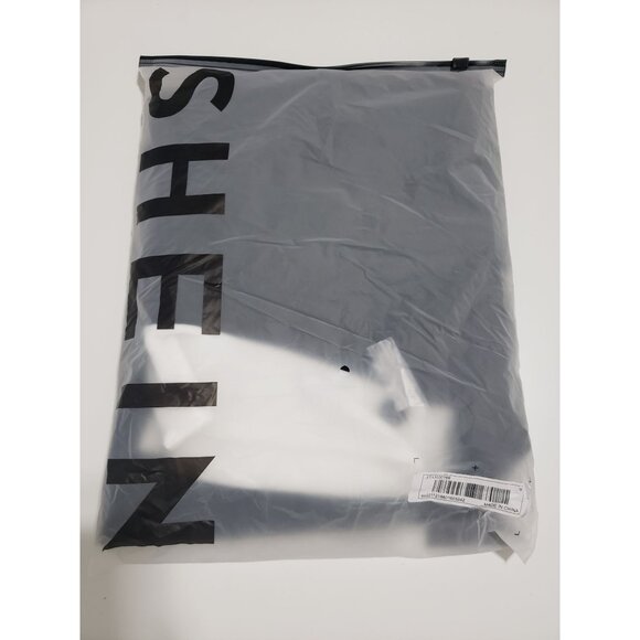 SHEIN MOD Contrast Foldover Waist Straight Leg Pants in Black - Size Medium‎ - Picture 2 of 6